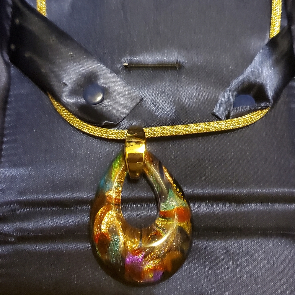 Venetian Murano Glass Pendant and Necklace